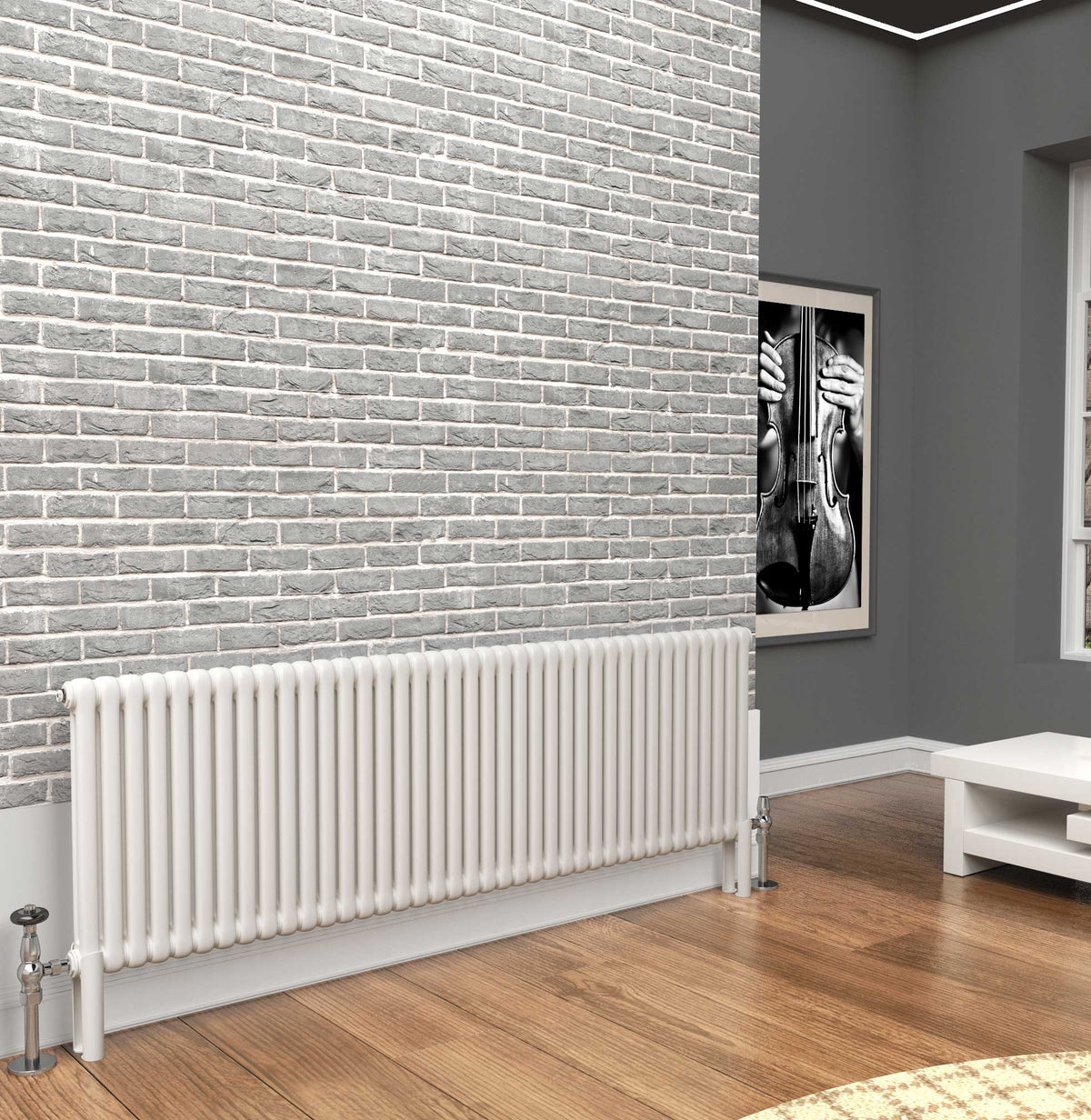 Traderad Premium White Horizontal 2/3/4 Column Radiator