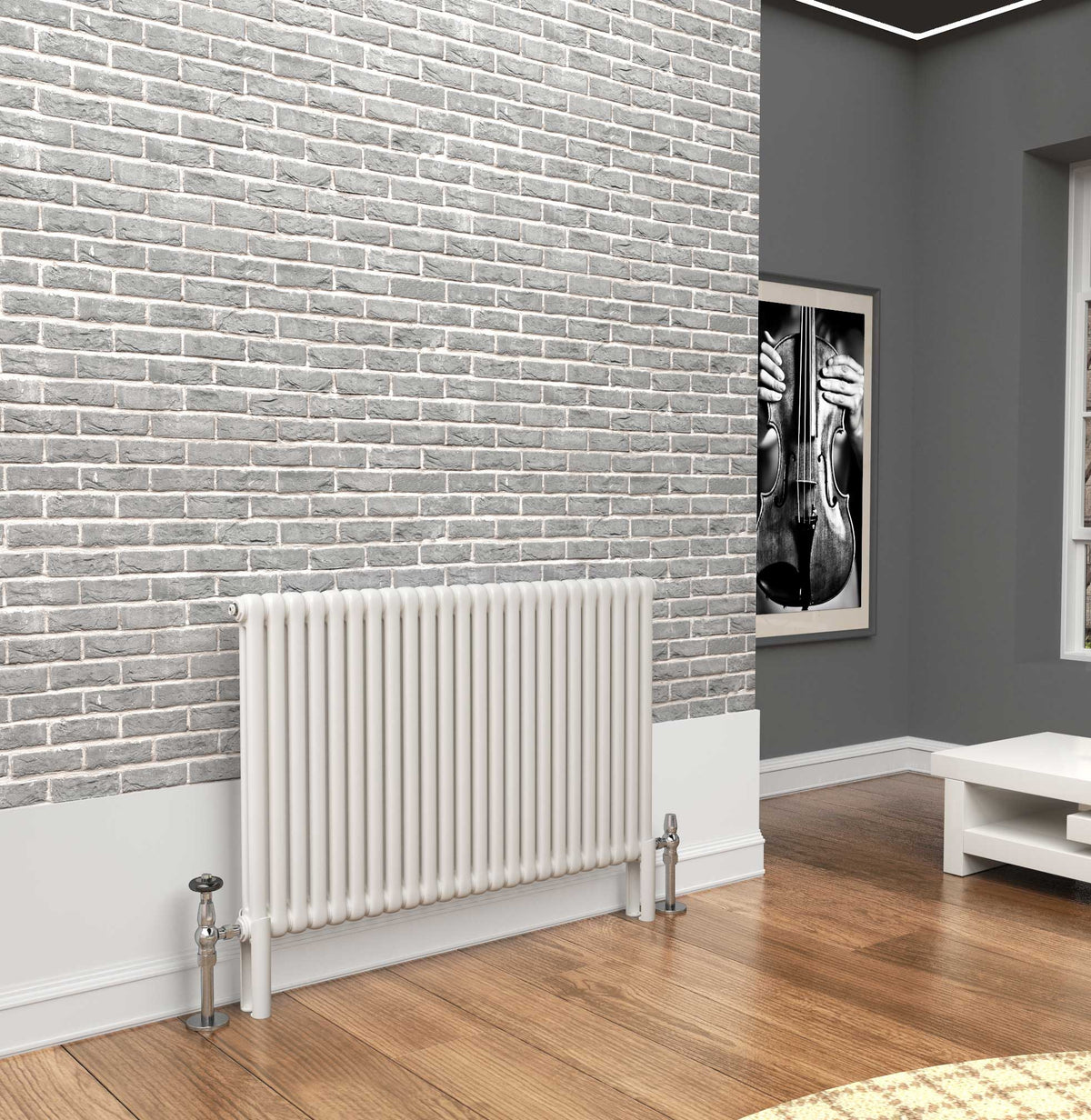 Traderad Premium White 2 Or 3 Column Horizontal Radiators