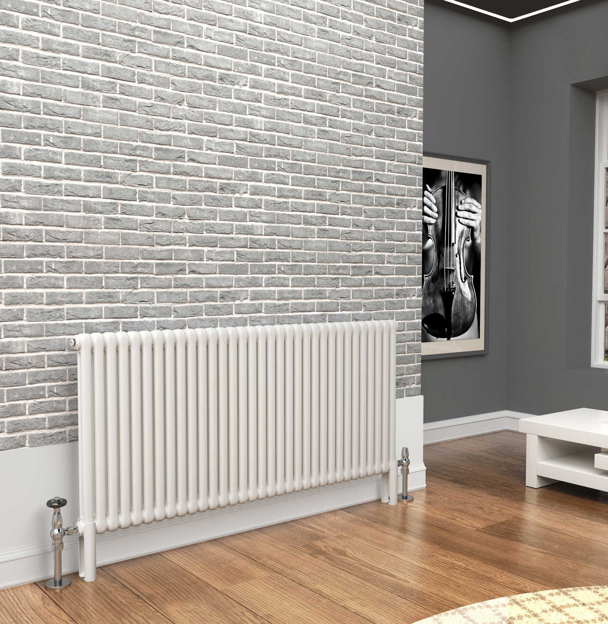 Traderad Premium White 2 Or 3 Column Horizontal Radiators