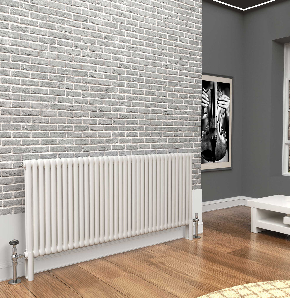 Traderad Premium White 2 Or 3 Column Horizontal Radiators