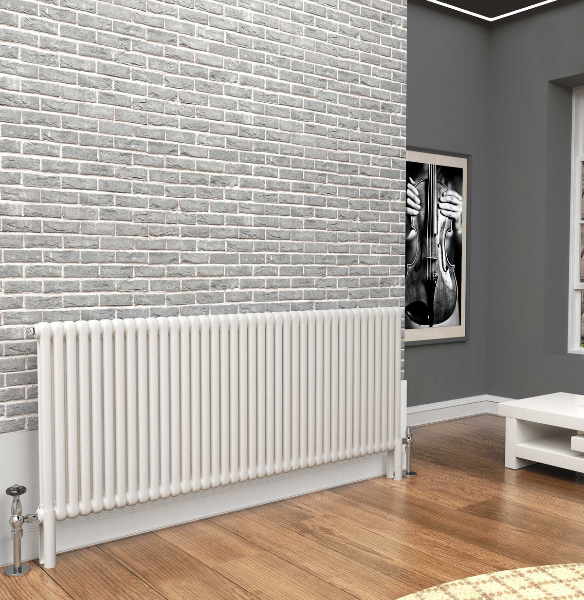 Traderad Premium White 2 Or 3 Column Horizontal Radiators