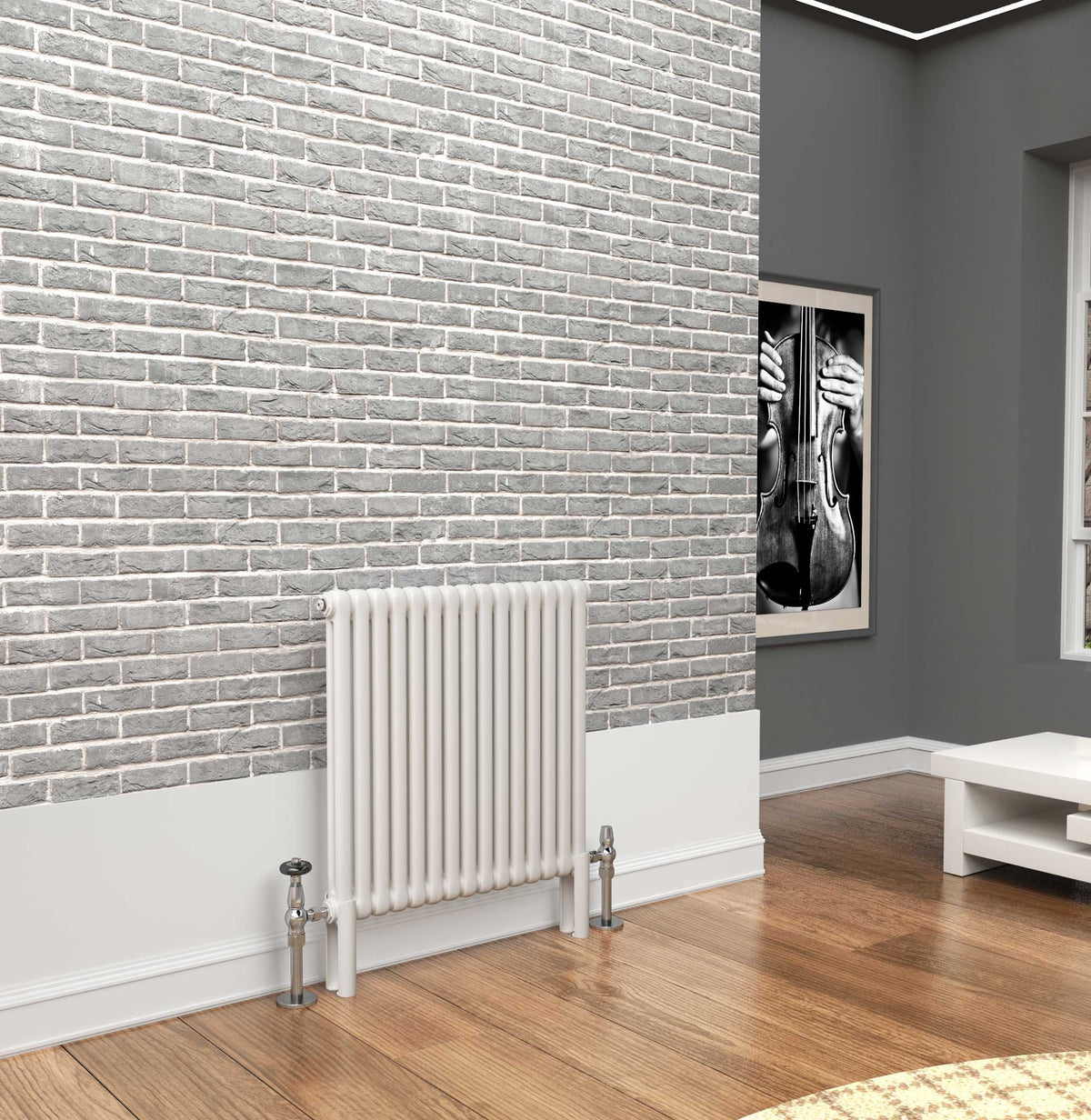 Traderad Premium White 2 Or 3 Column Horizontal Radiators