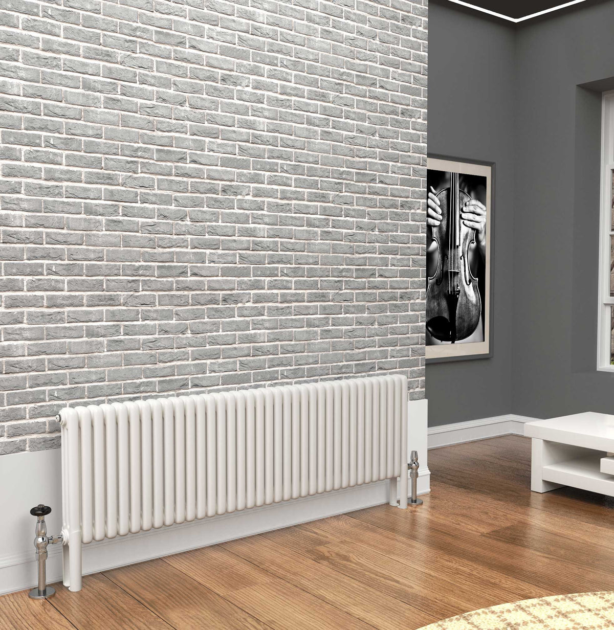Traderad Premium White Horizontal 2/3/4 Column Radiator