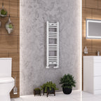 Eastbrook Wendover Straight Gloss White Heated Towel Rail 1000-1800mm high