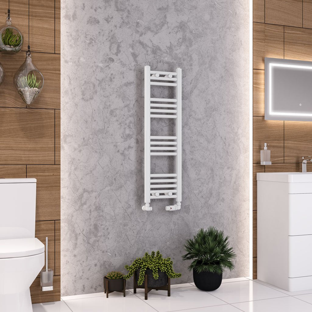 Eastbrook Wendover Straight Gloss White Heated Towel Rail 1000-1800mm high