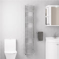 Eastbrook Mezzo Tondo Steel Chrome Designer Heated Towel Rail 1600Mm H X 320Mm W - Central Heating