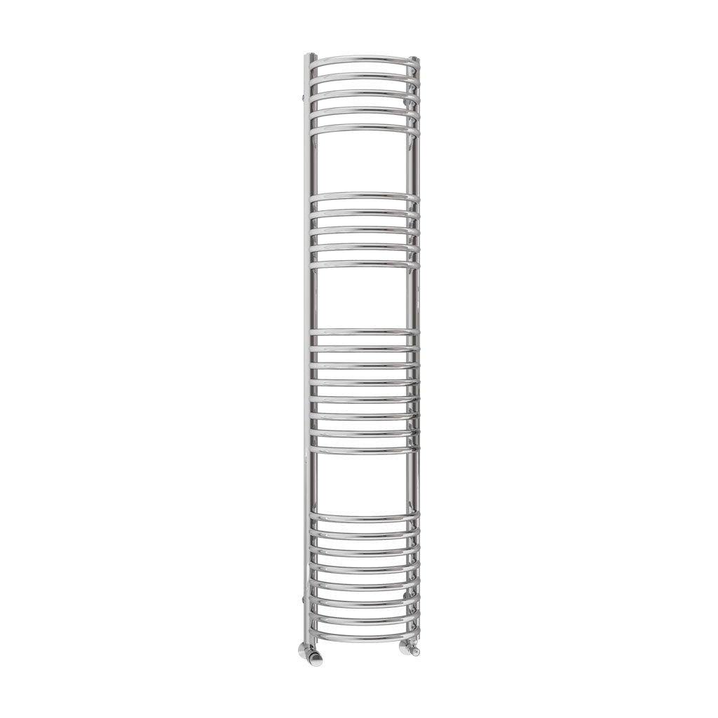 Eastbrook Mezzo Tondo Steel Chrome Designer Heated Towel Rail 1600Mm H X 320Mm W - Central Heating