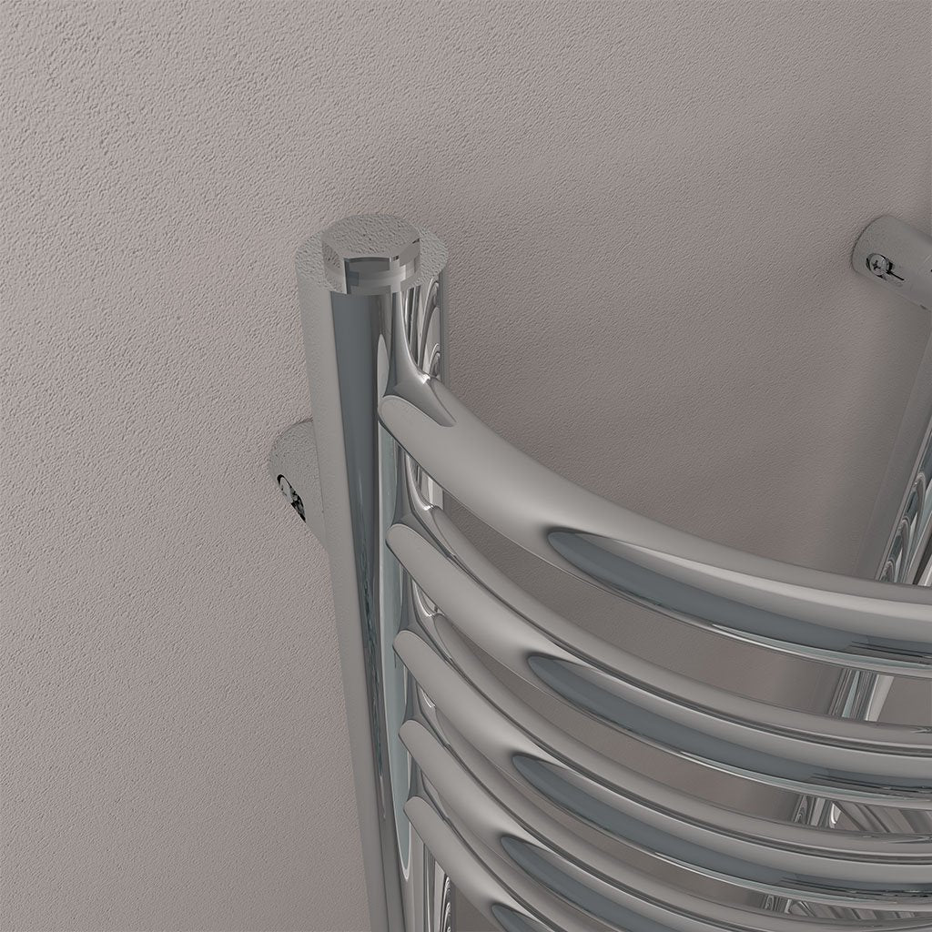 Eastbrook Mezzo Tondo Steel Chrome Designer Heated Towel Rail 1600Mm H X 320Mm W - Central Heating
