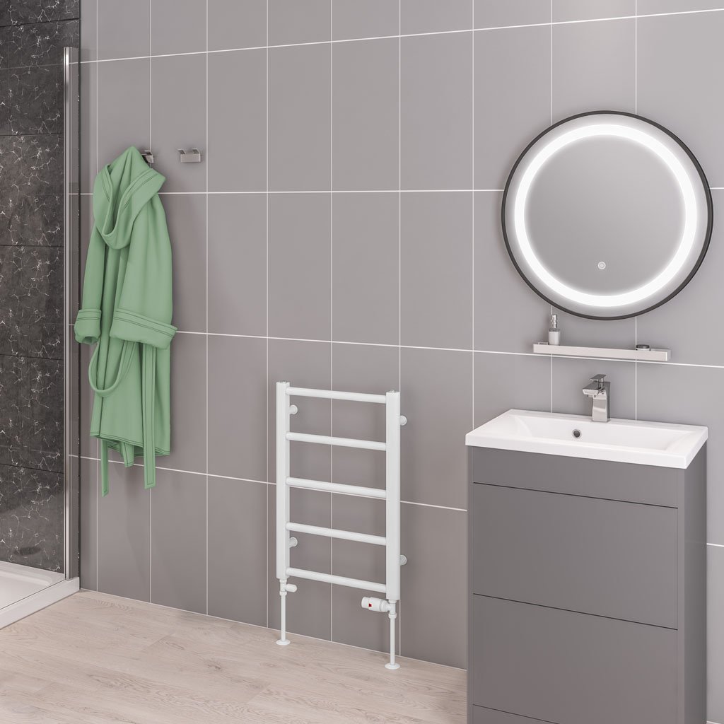 Eastbrook Tuscan Steel Straight White Multi Heated Towel Rails