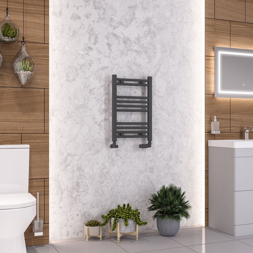 Eastbrook Wendover Straight Multirail Steel Matt Anthracite Heated Towel Rails
