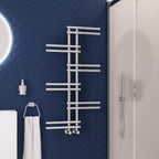 Eastbrook Pesaro Steel Chrome Designer Heated Towel Rail 1005Mm H X 550Mm W - Central Heating