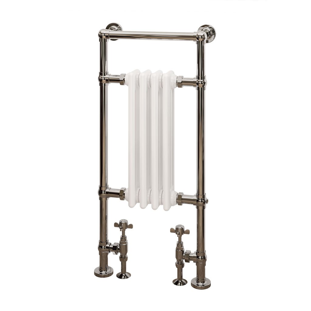 Eastbrook Avon Chrome / Gloss White Traditional Heated Towel Rails