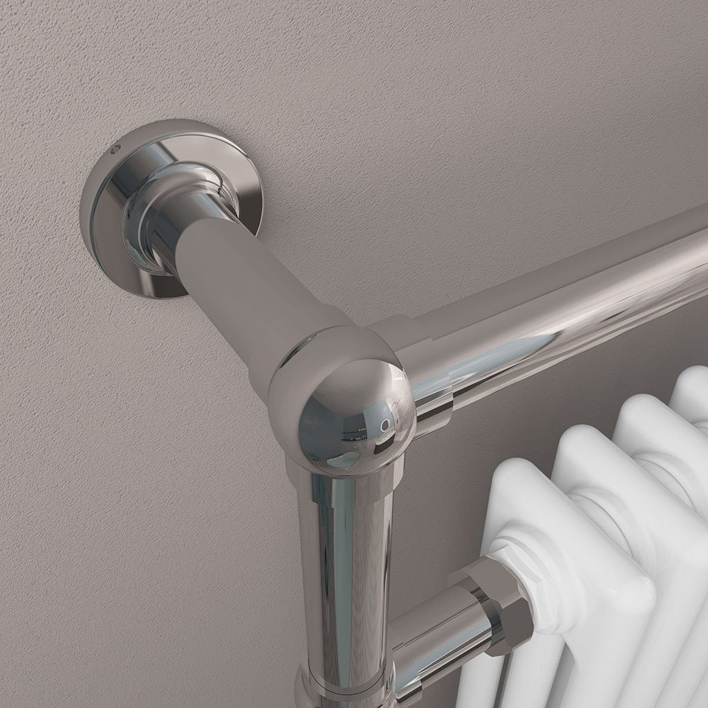 Eastbrook Avon Chrome / Gloss White Traditional Heated Towel Rails