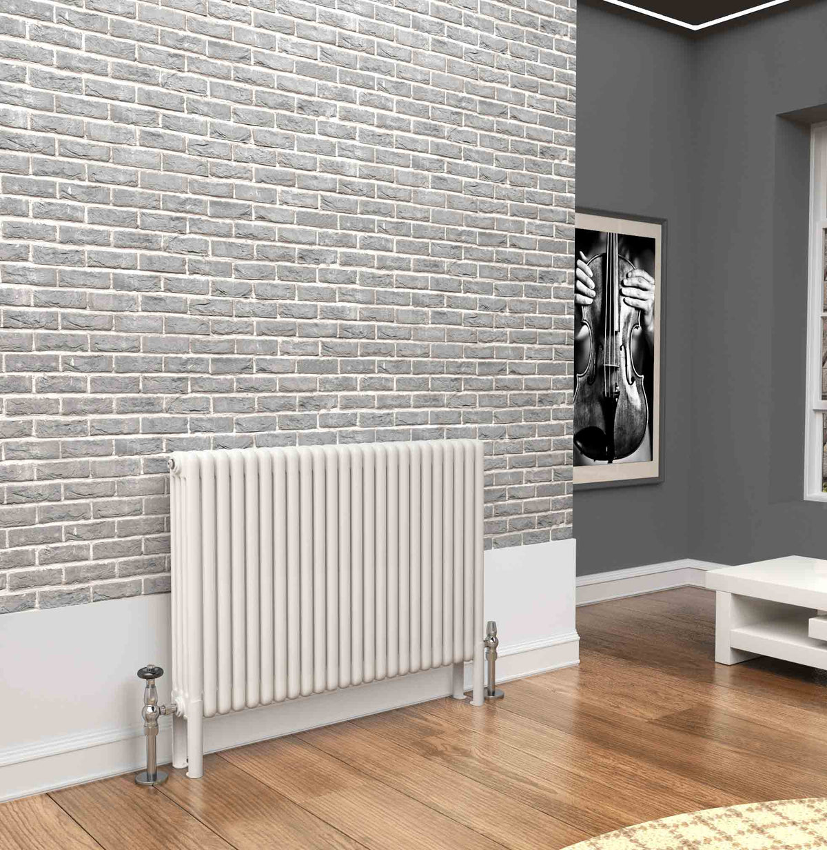 Traderad Premium White 4 Column Horizontal Radiators
