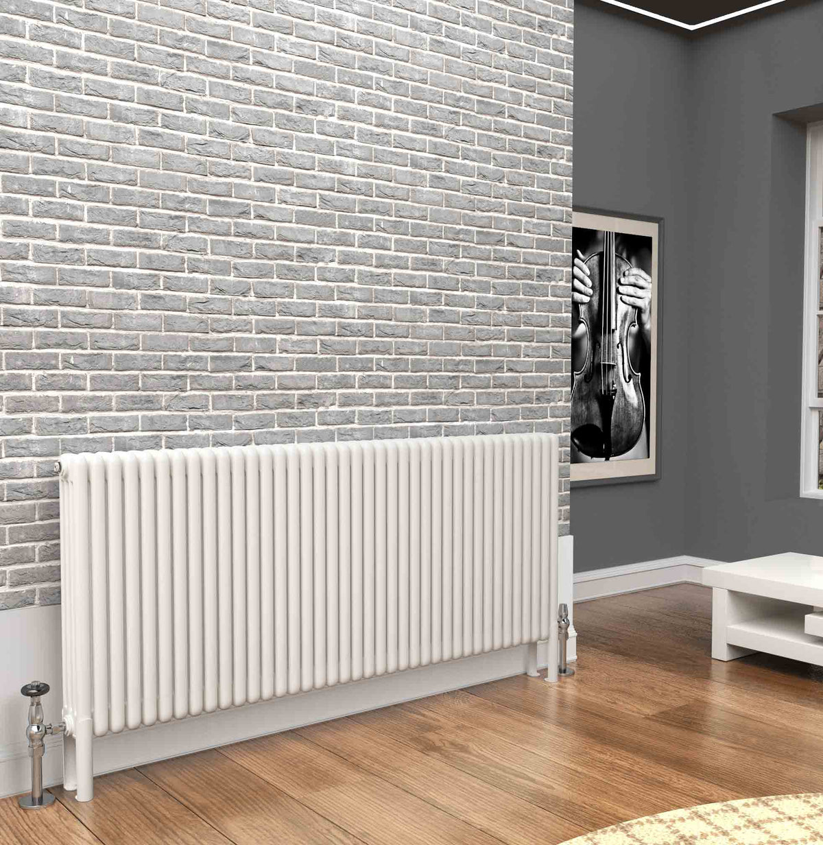 Traderad Premium White 4 Column Horizontal Radiators
