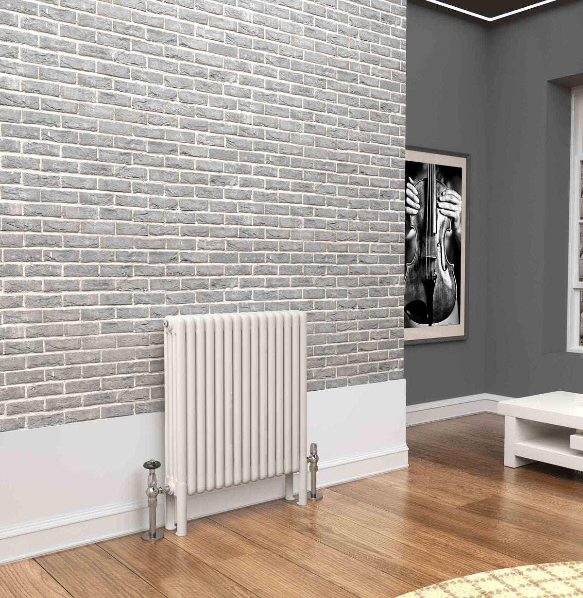 Traderad Premium White 4 Column Horizontal Radiators