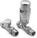 Reina Modal Trv Straight Steel Radiator & Towel Rail Valve Chrome Brushed