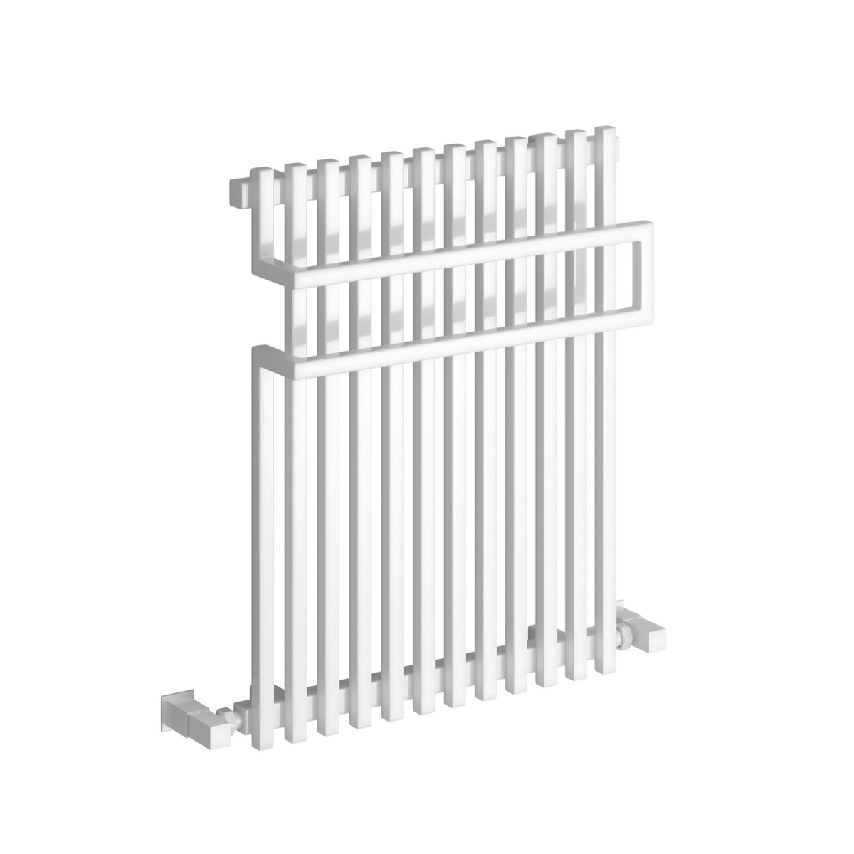 Reina Sori Mild Steel White Square Tubes Designer Heated Towel Rail Radiator