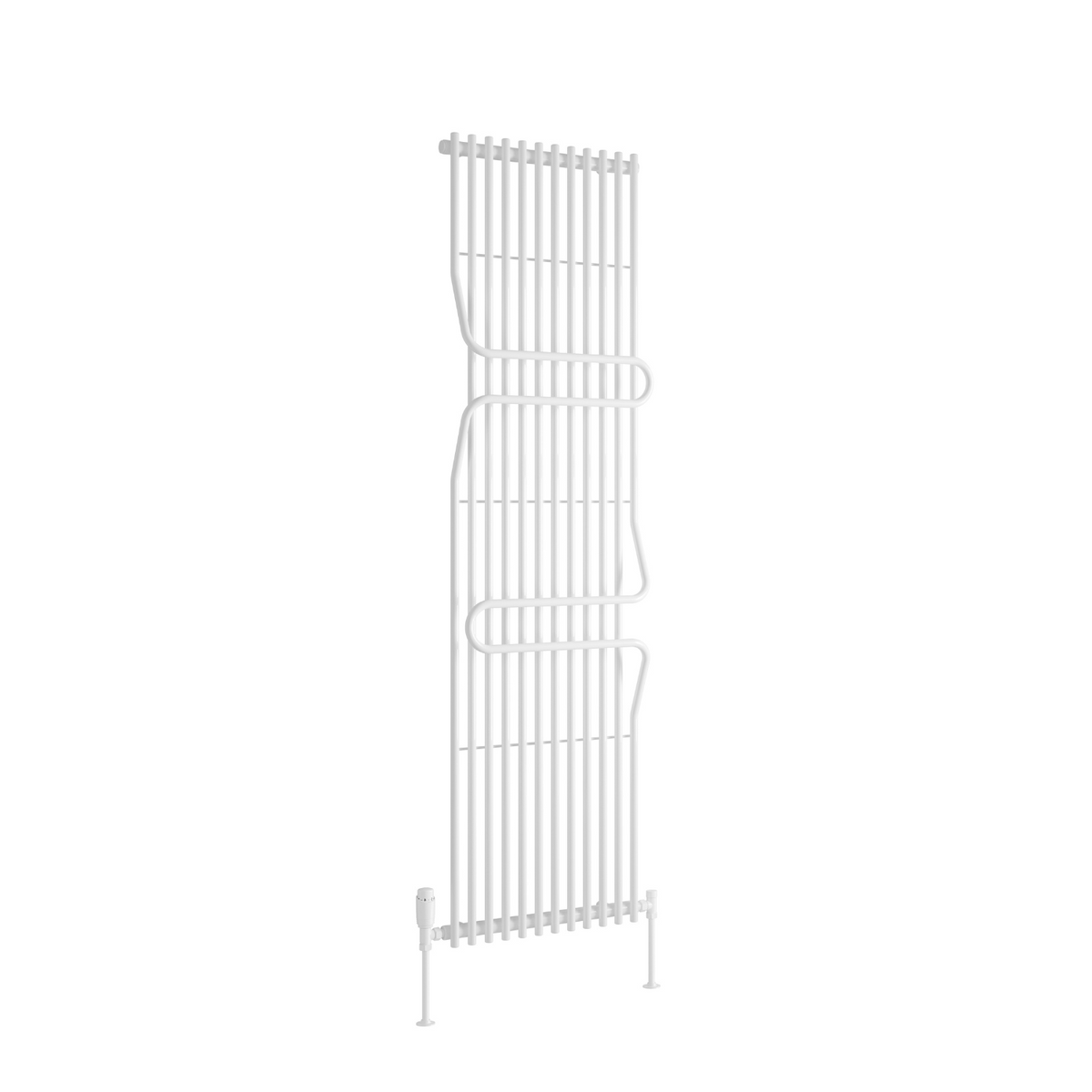 Reina Aletta Steel Vertical White Designer Heated Towel Rail Radiator Radiator - Central Heating