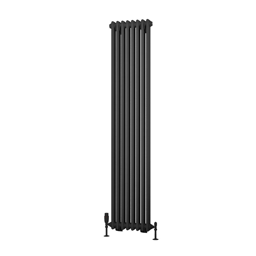 Eastbrook Rivassa Matt Anthracite Vertical Traditional Column Radiators - Central Heating