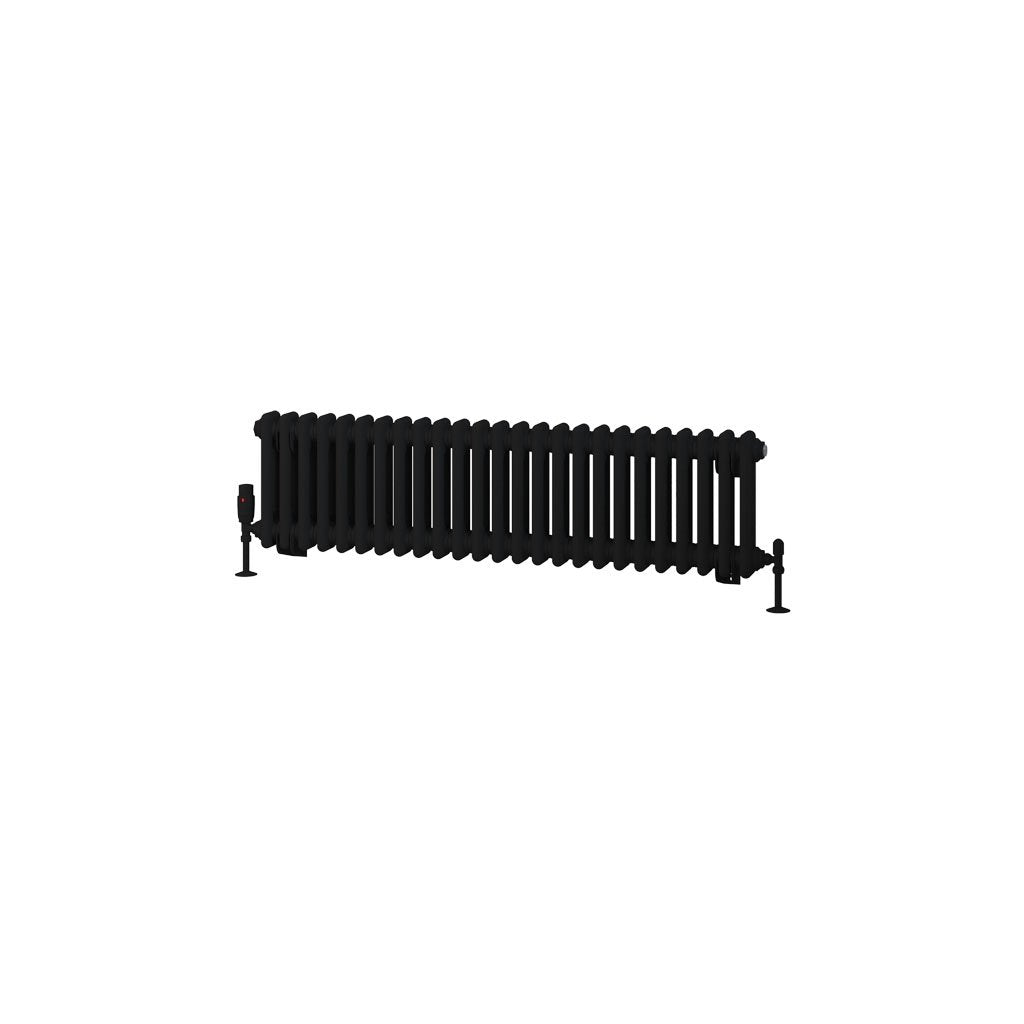 Eastbrook Rivassa Matt Black Horizontal Traditional 2 Column Radiators