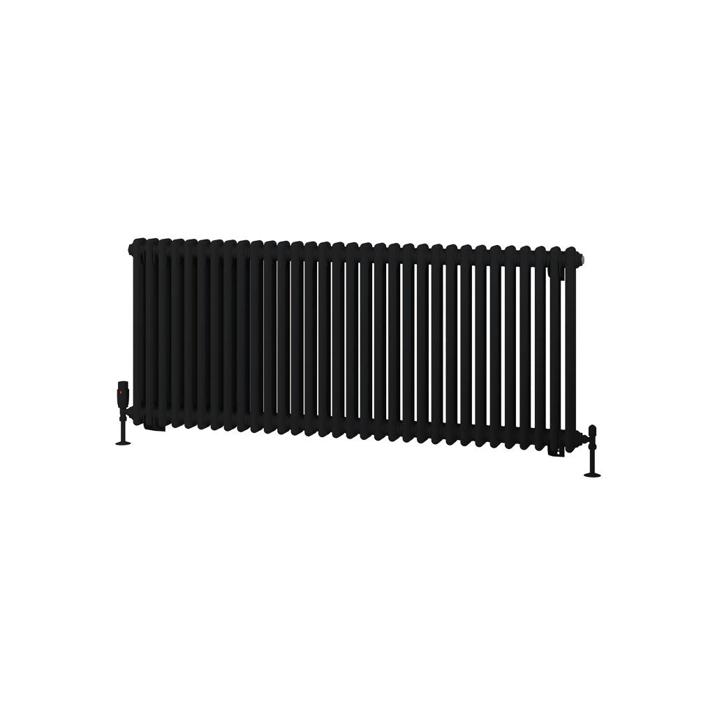 Eastbrook Rivassa Matt Black Horizontal Traditional 2 Column Radiators