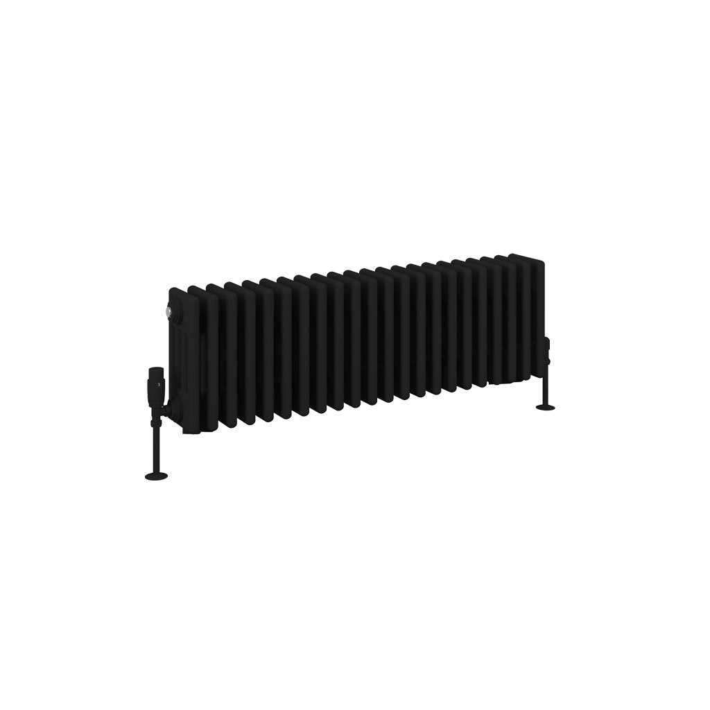 Eastbrook Rivassa Matt Black Horizontal Traditional 4 Column Radiators
