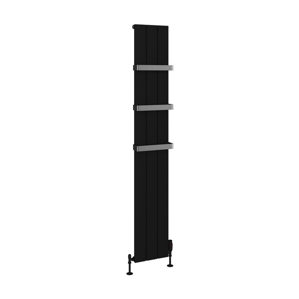 Eastbrook Rosano Matt Black Vertical Aluminium Radiators