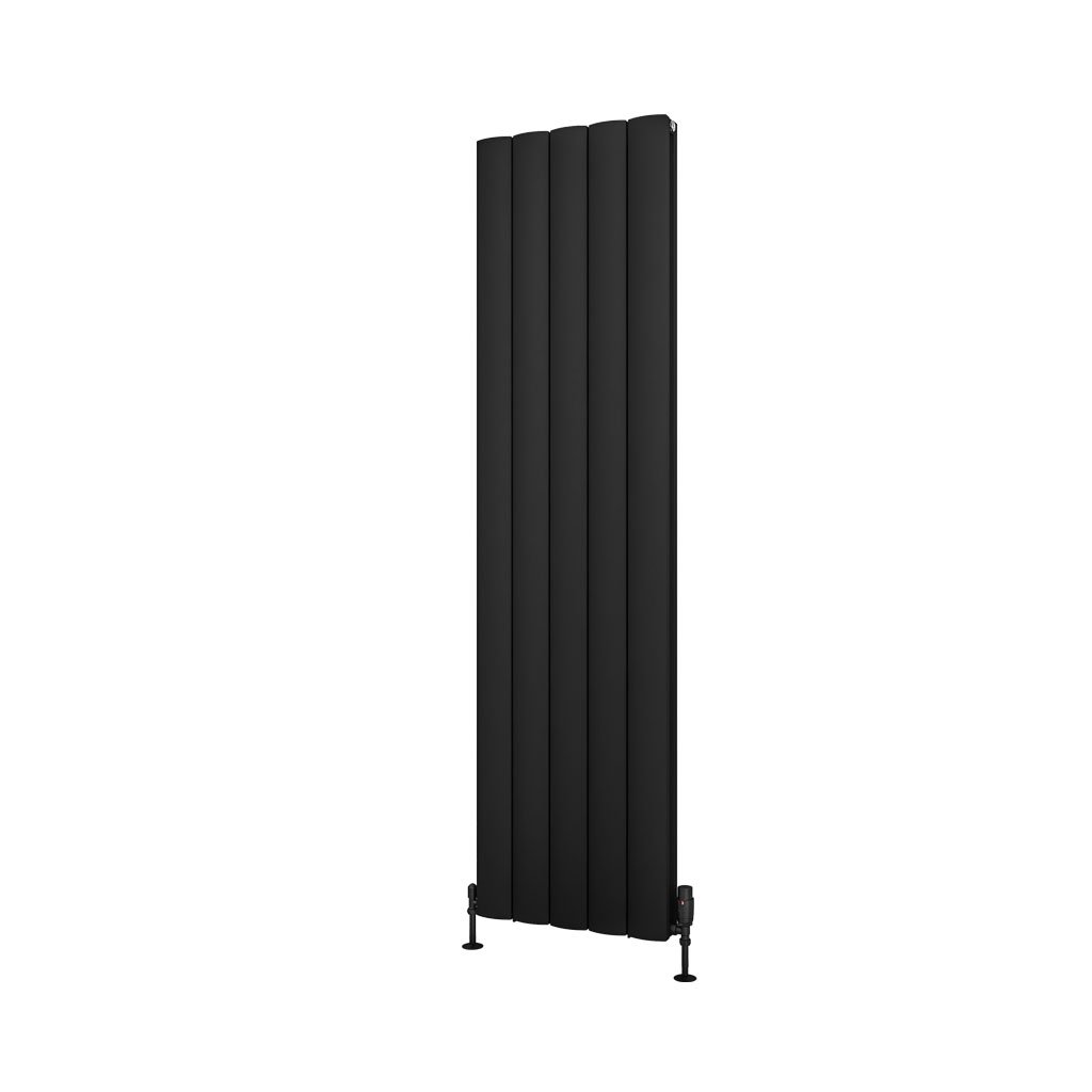 Eastbrook Guardia Matt Black Vertical Aluminium Radiators - Central Heating