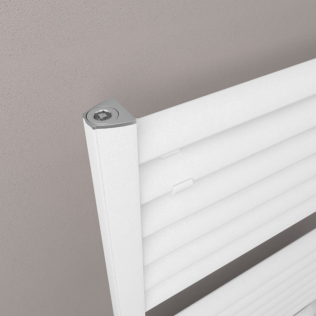 Eastbrook Velor Matt White Straight Aluminium Heated Towel Rails