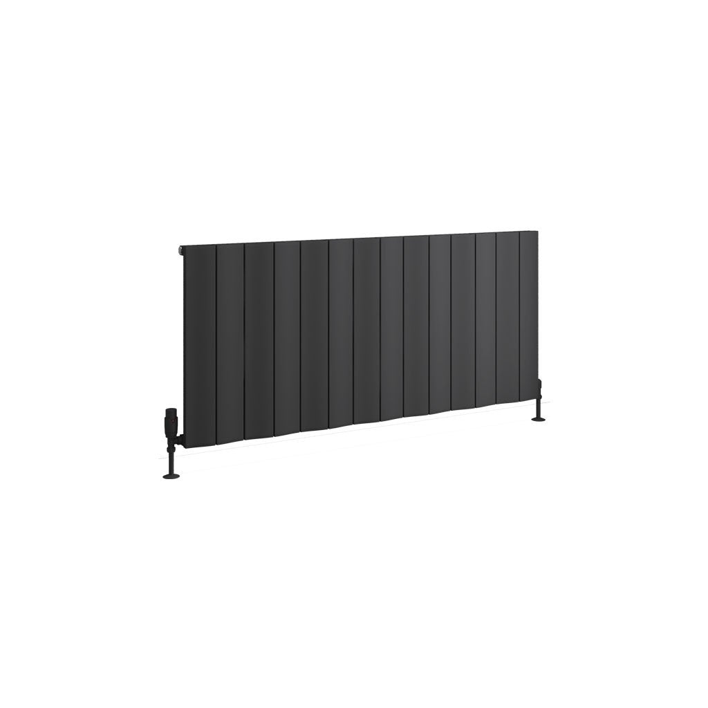Eastbrook Fairford Matt Anthracite Horizontal Aluminium Radiators - Central Heating