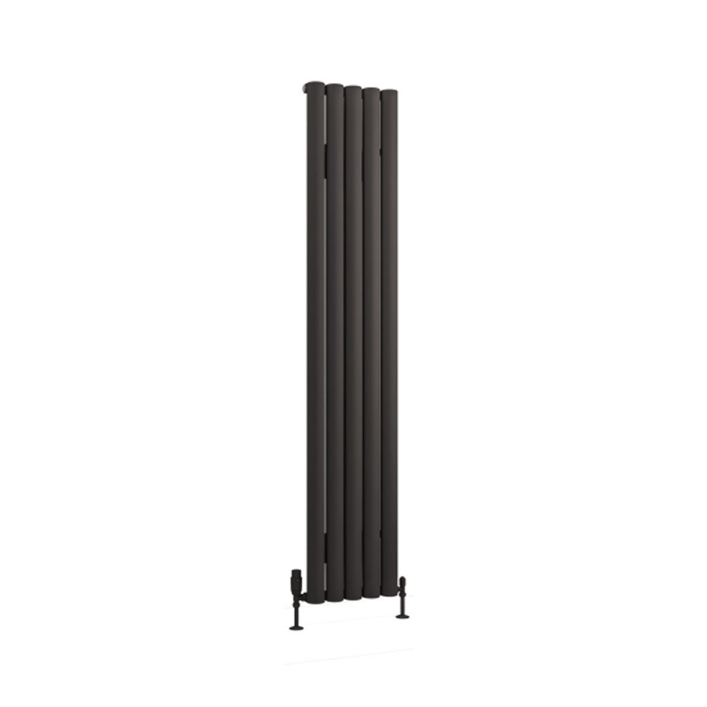 Eastbrook Kelmscott Matt Anthracite Vertical Aluminium Radiators - Central Heating