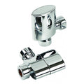 Kartell Aspen Angled Steel Radiator & Towel Rail Valve Chrome
