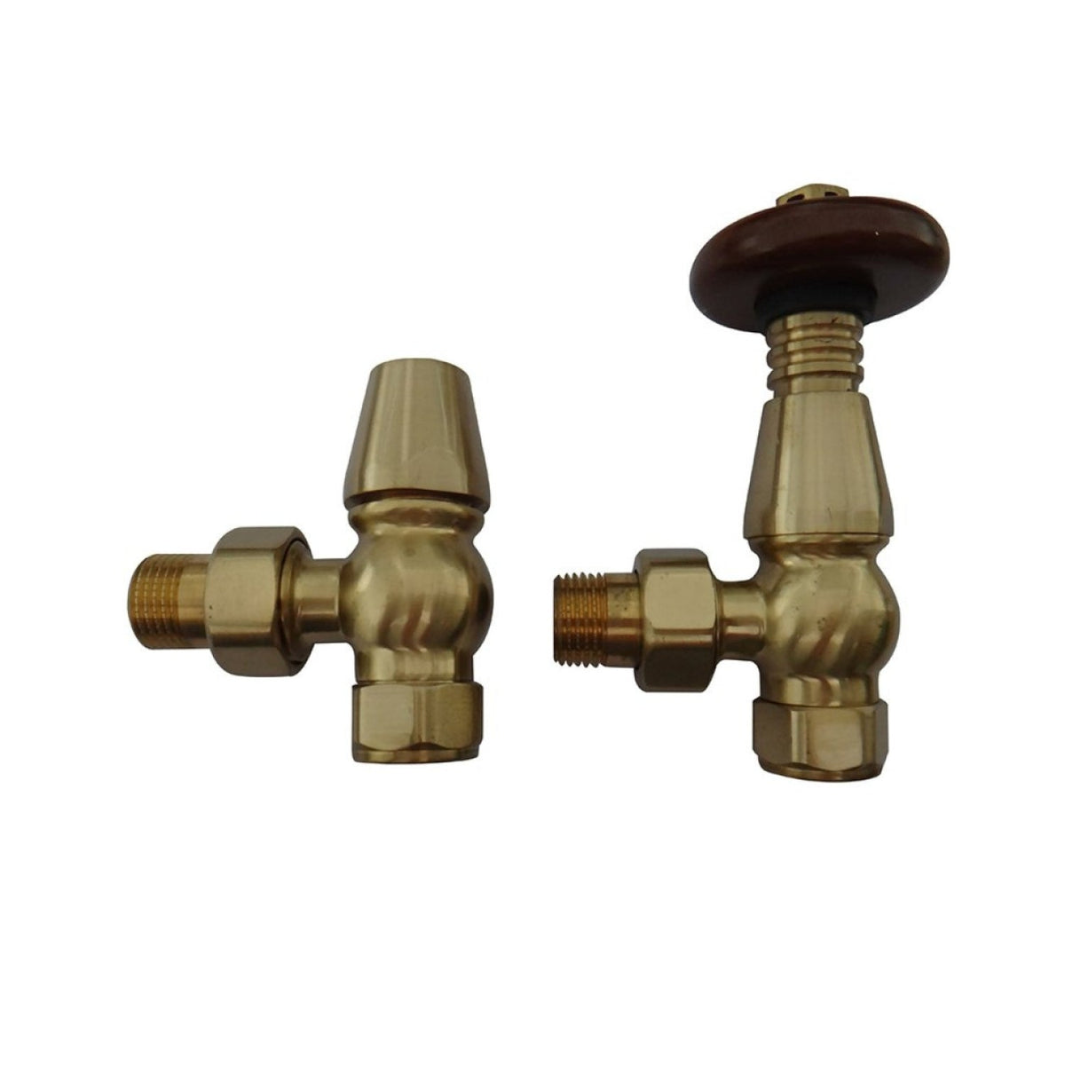 Kartell Traditional Angled Steel Radiator & Towel Rail Valve Antique Brass