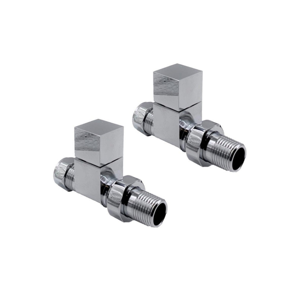 Kartell Cube Straight Steel Radiator Valve Chrome