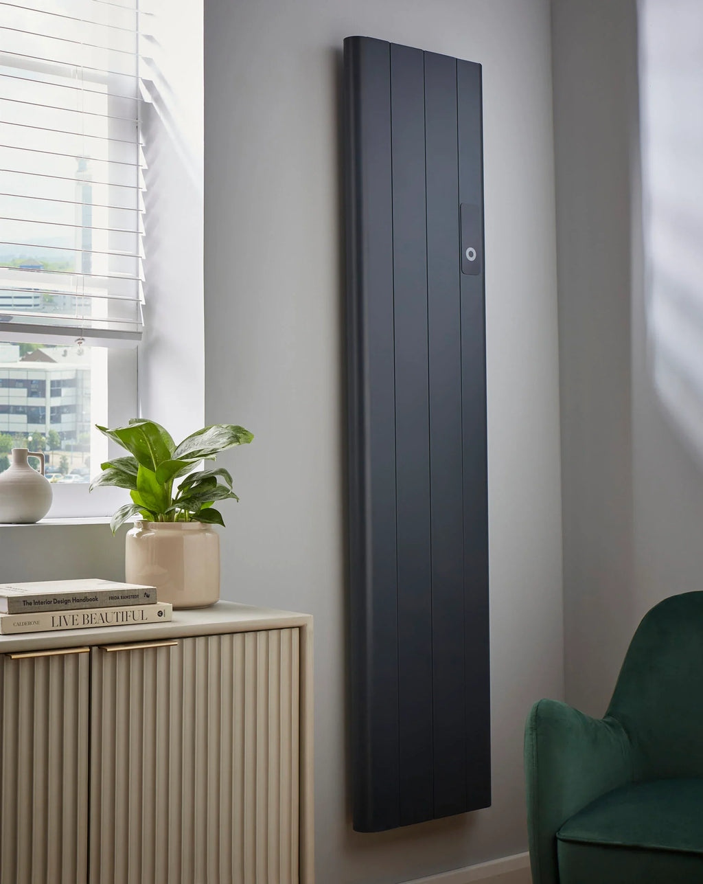 Kartell Capri Electric Aluminium Panel Heater 2000W Vertical 1600 x 544mm - Anthracite