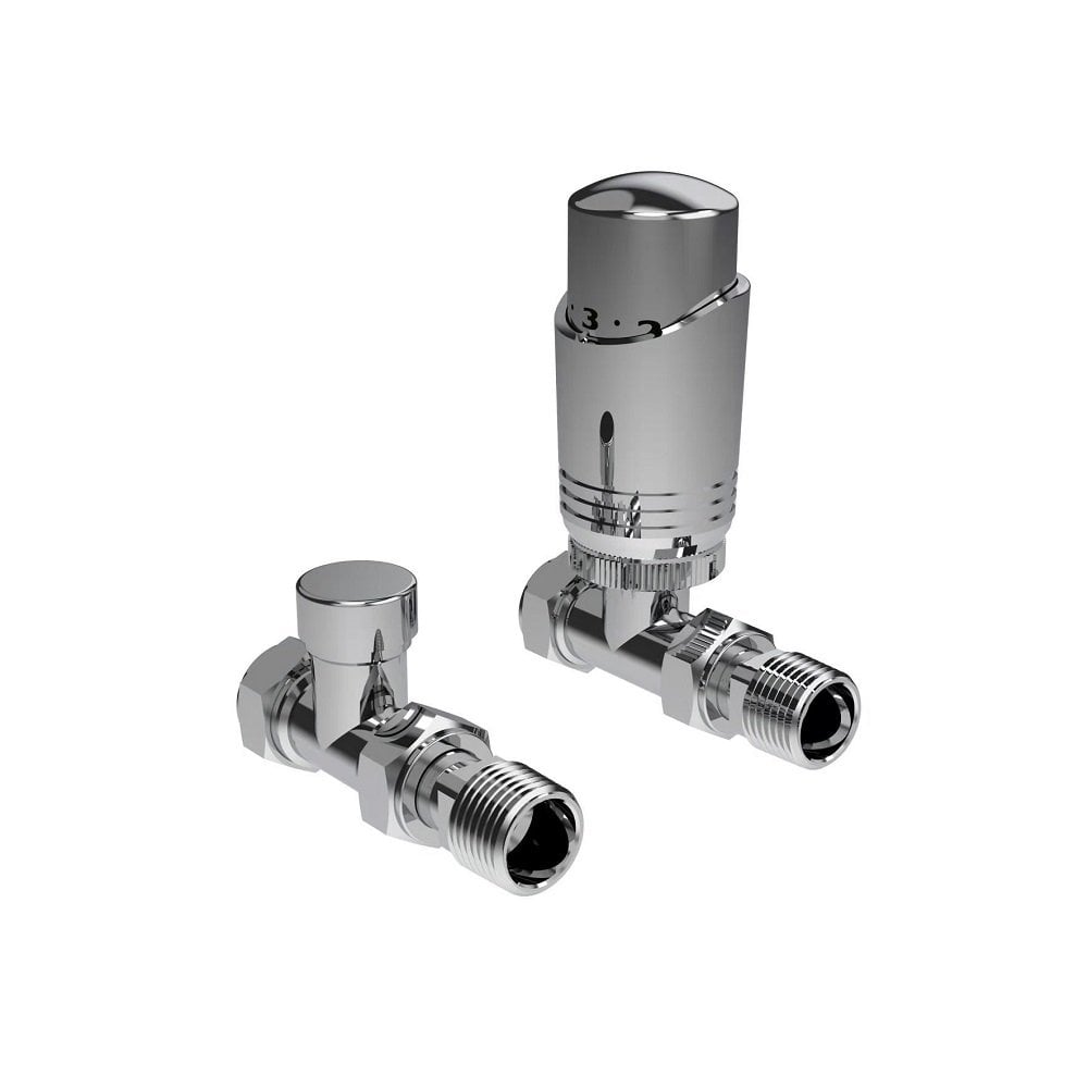 Kartell K-Design TRV Straight Twin Radiator Valve Pack Chrome
