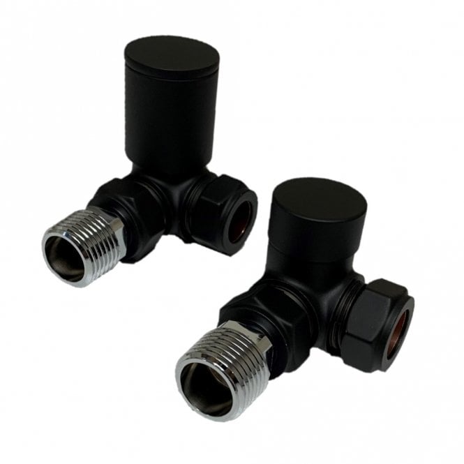 Kartell Corner Manual Radiator Valve 15mm (Pair) Black