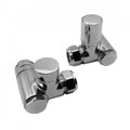 Kartell Dual Fuel Corner Radiator Valve For Elements 15mm (Pair) Chrome