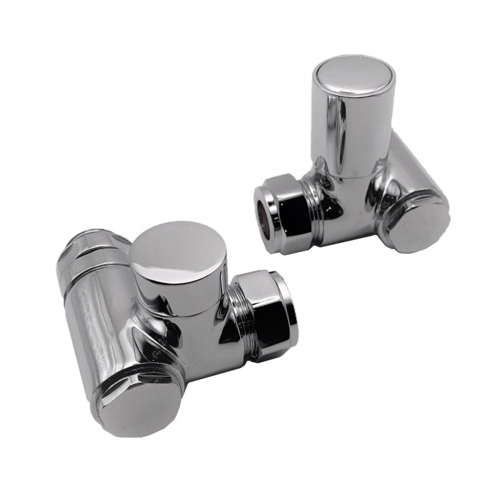 Kartell Dual Fuel Corner Radiator Valve For Elements 15mm (Pair) Chrome
