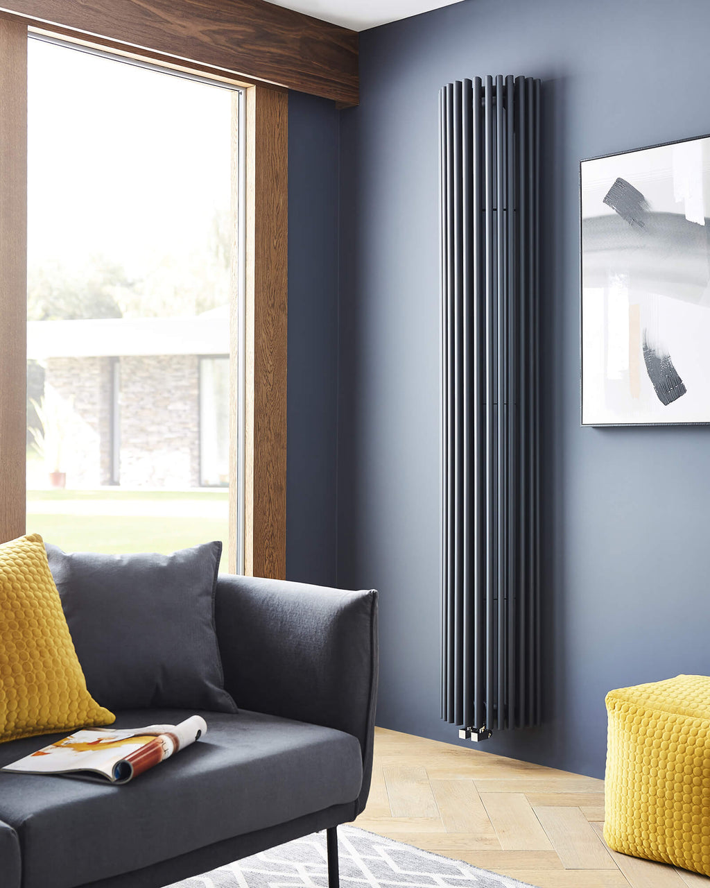 Kartell Cincinnati Steel Anthracite Vertical Designer Radiator - 2000mm x 351mm