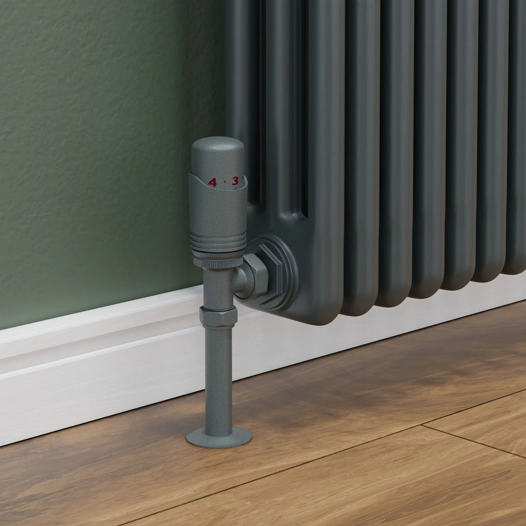 TradeRad Delta Angled TRV Gunboat Grey Thermostatic Radiator Valve