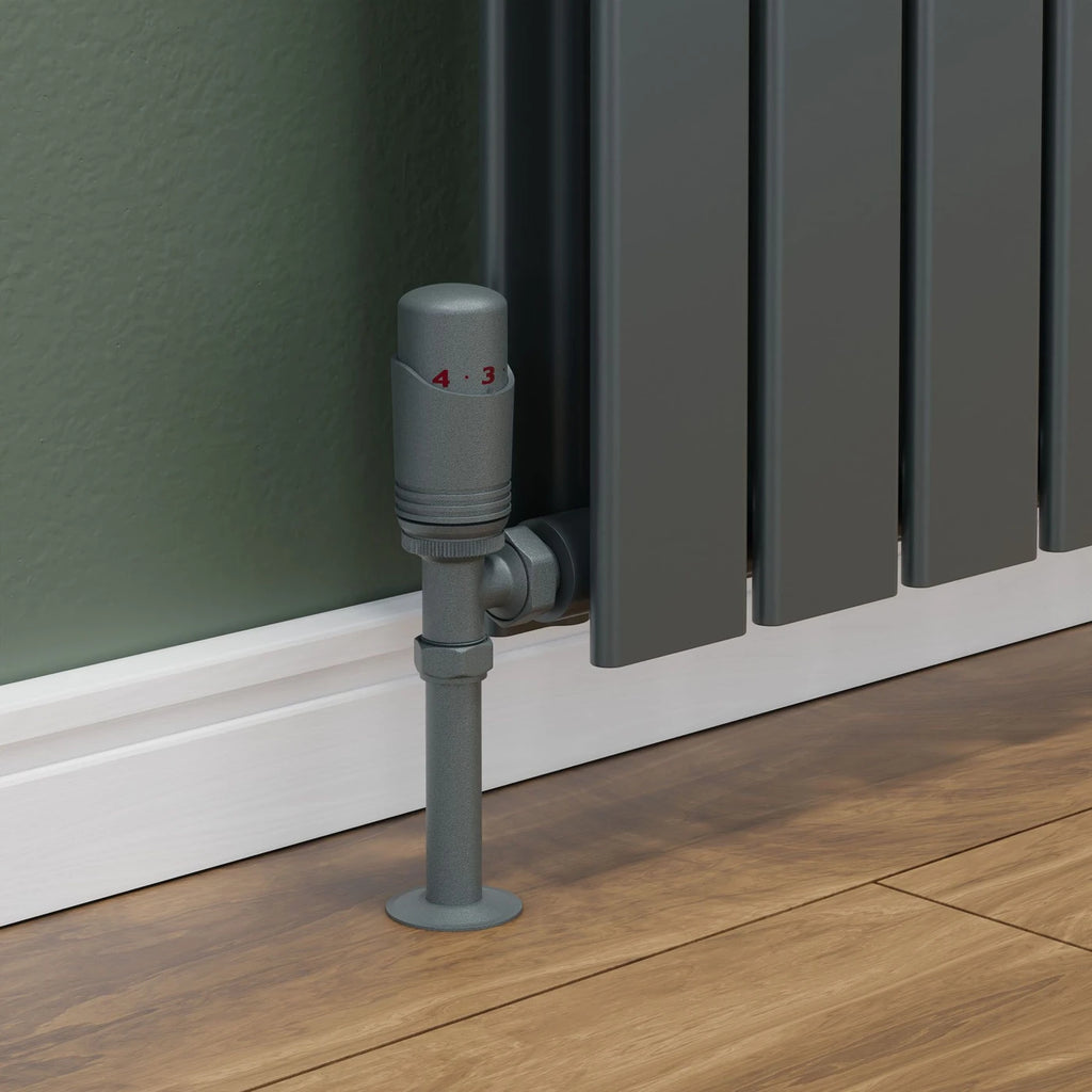 TradeRad Delta Angled TRV Gunboat Grey Thermostatic Radiator Valve