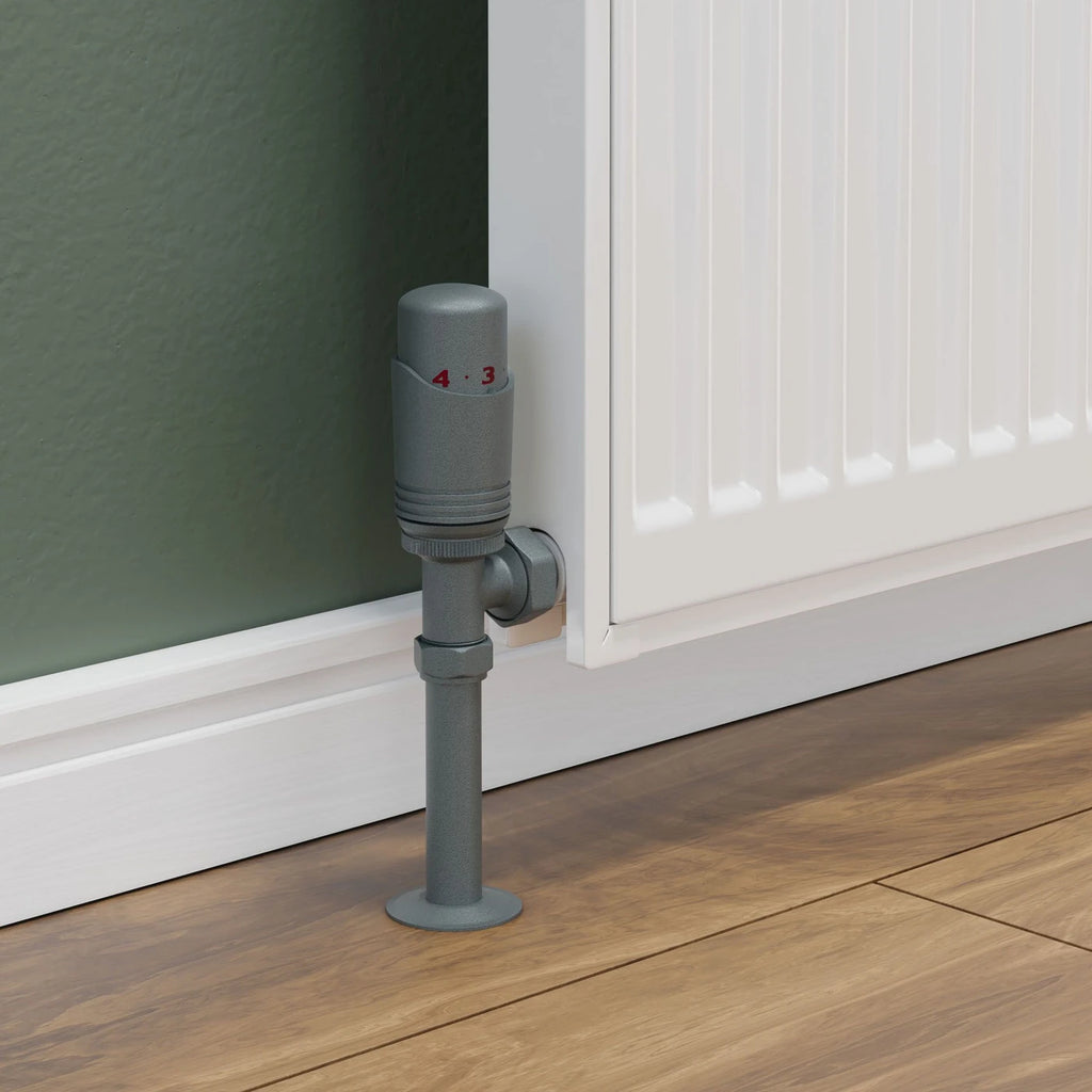 TradeRad Delta Angled TRV Gunboat Grey Thermostatic Radiator Valve