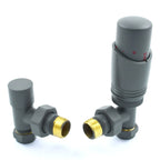 TradeRad Delta Angled TRV Gunboat Grey Thermostatic Radiator Valve