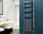 Eastgate 22Mm Steel Chrome Curved Heated Towel Rails