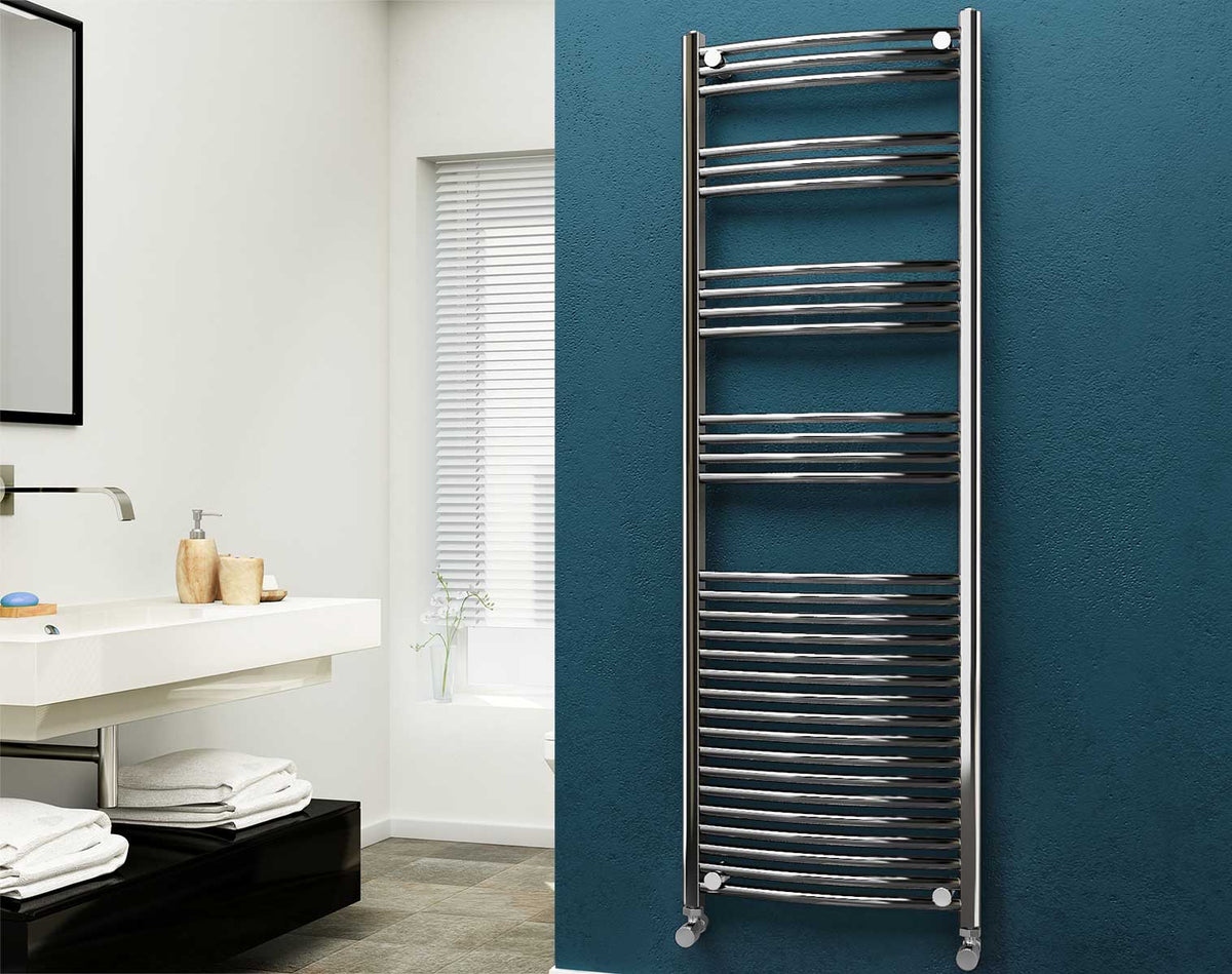 Eastgate 22Mm Steel Chrome Curved Heated Towel Rails
