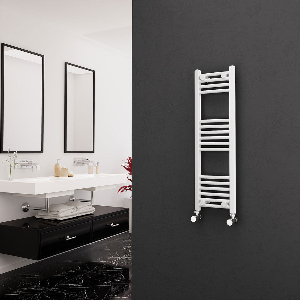 Eastgate 22Mm Steel White Curved Heated Towel Rails