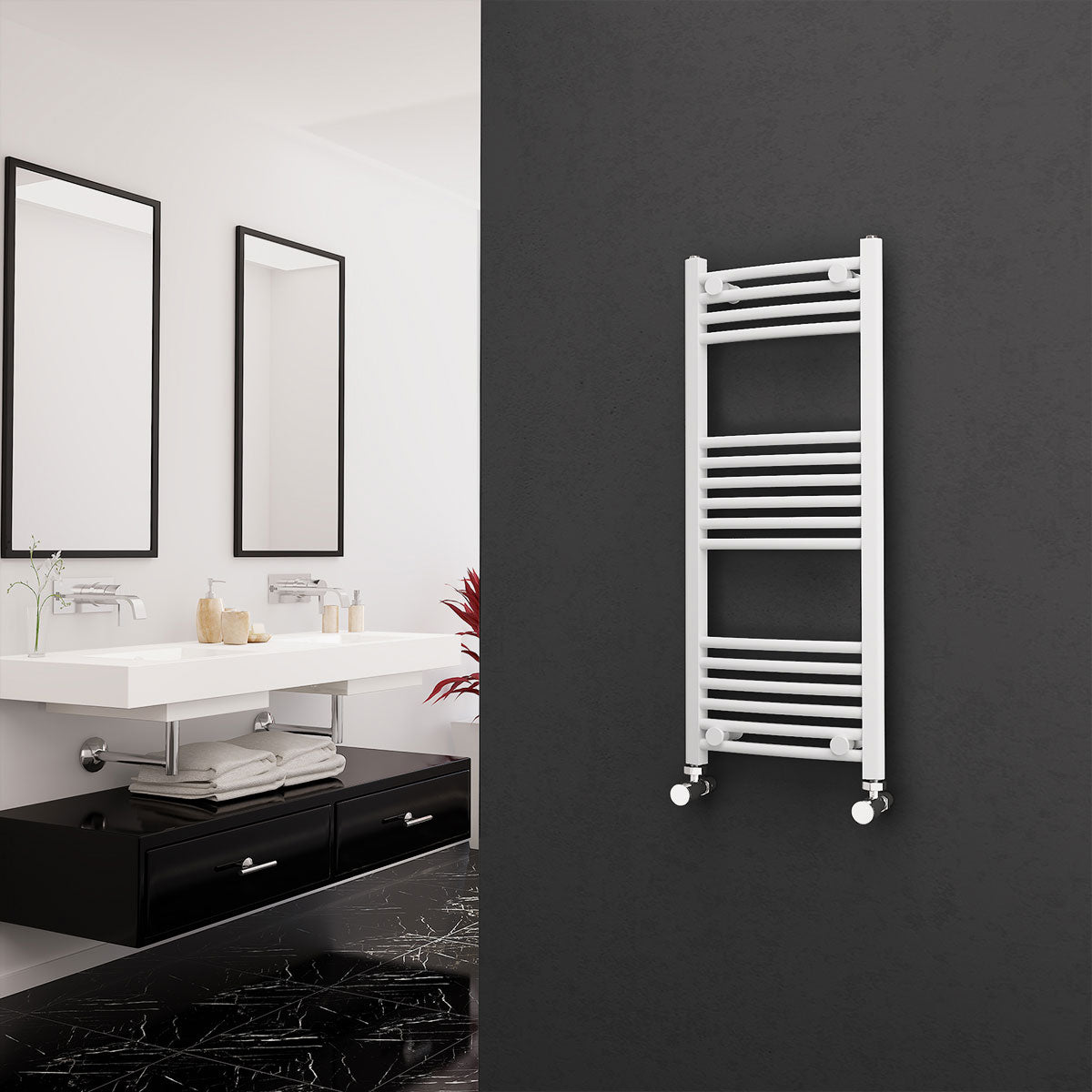 Eastgate 22Mm Steel White Curved Heated Towel Rails