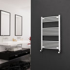 Eastgate 22Mm Steel White Curved Heated Towel Rails
